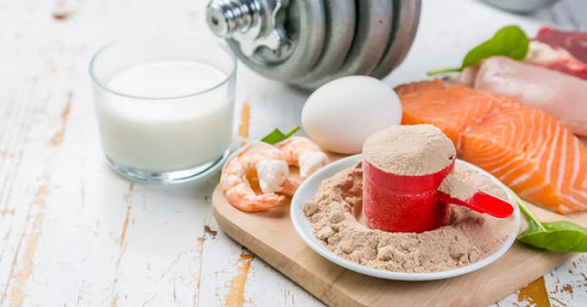 Assorted protein sources with plant protein powder, exploring its use as a meal replacement.